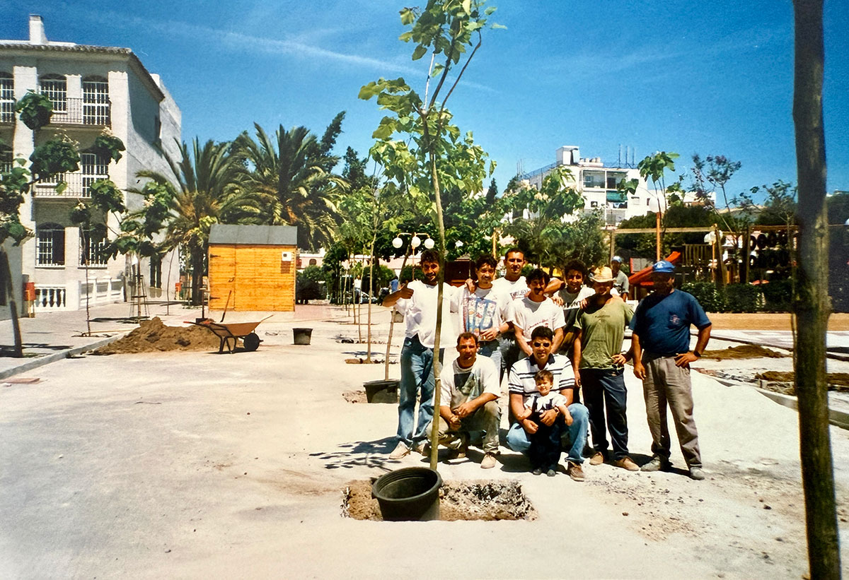 Equipo de construcción trabajando